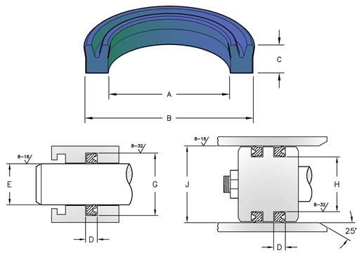 Urethane Rod U Seal Metric MRU-40-55-9 